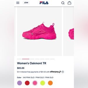 Fila Women's Oakmont TR in Pink Glo